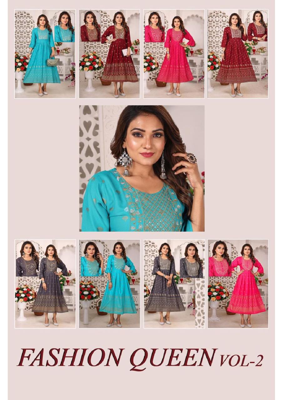 Golden Fashion Queen Vol 2 Printed Kurtis Catalog
